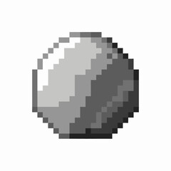 Obraz premium Pixelated Gray Sphere Icon Retro 8 Bit Design for Digital Art and Game Graphics