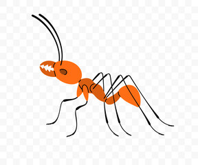 Ant or leafcutter ant, graphic design. Insects, animals, nature and wildlife, vector design and illustration
