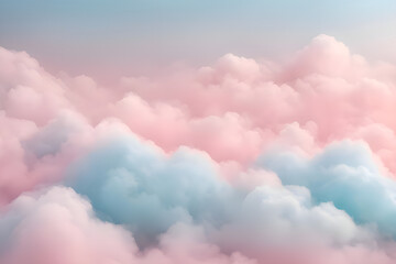 Soft Gradient Clouds Wall Background Transitioning from Light Pink to Pale Blue for a Dreamy and Serene Atmosphere