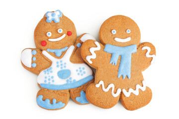 christmas gingerbread cookie isolated on white background