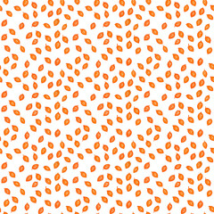 seamless tile of pretty orange illustrated autumn leaves