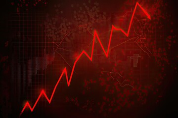 Naklejka premium Red Alert: Stock Market Crashing, Is This the End? A Dramatic Visual Depiction of the Market's Plunge.