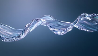 A flowing liquid, with the shape of an abstract wave in blue and white colors
