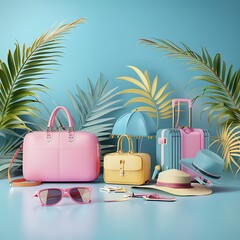 vacation items composition