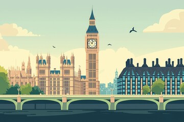 Iconic Big Ben & London Skyline: A Captivating View of the City's Charm