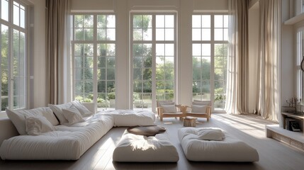 Cottagecore Room with Large White Furniture and Earthy Tones