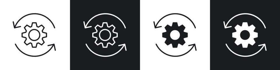 Recovery gear icon in filled and stroke