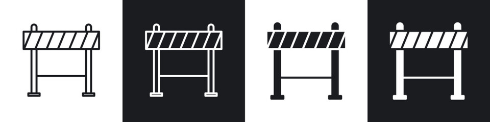 Roadblock icon in filled and stroke