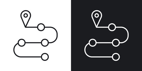 Roadmap icon in filled and stroke