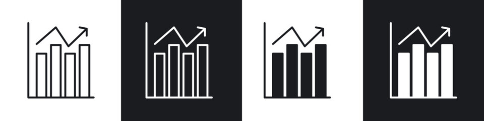 Stats icon in filled and stroke