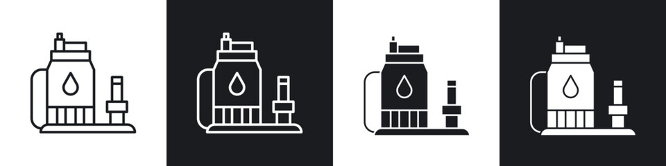 Sump pump icon in filled and stroke