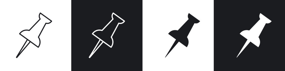Thumbtack icon in filled and stroke