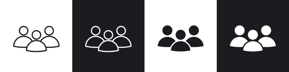 Users icon in filled and stroke