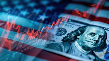 Fototapeta premium The Money on American Flag