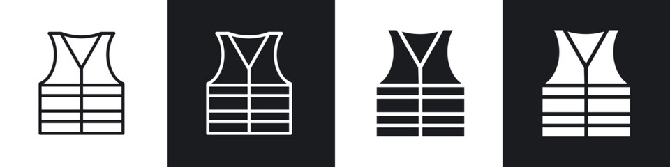 Vest jacket icon in filled and stroke