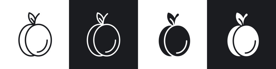 Apricot icon in filled and stroke