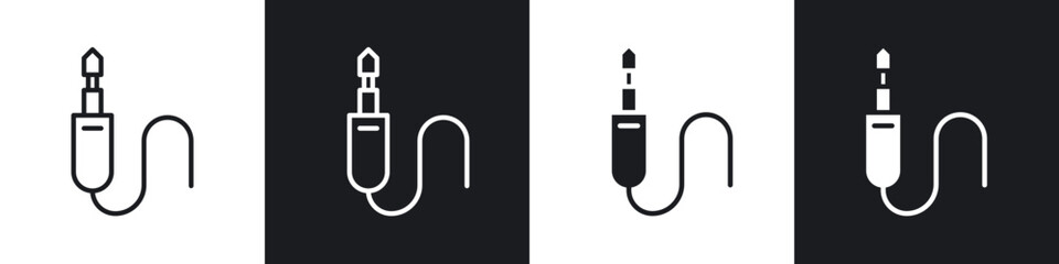 Audio cable icon in filled and stroke