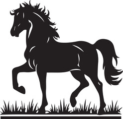 Friesian Horse vector black silhouette design for T-Shirt