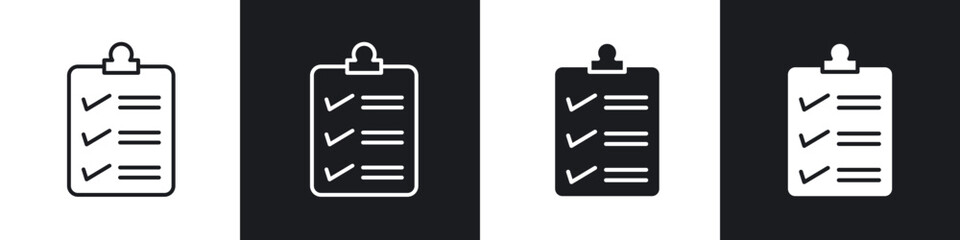 Check list icon in filled and stroke