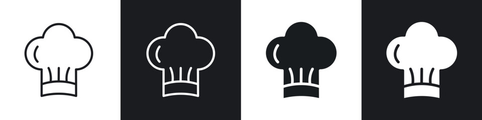 Chef hat icon in filled and stroke