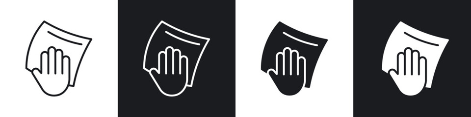 Cleaning cloth icon in filled and stroke