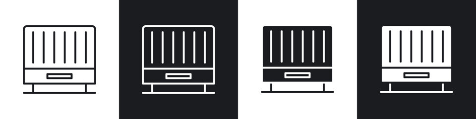 Conditioner heater icon in filled and stroke