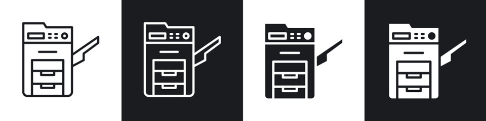Copy machine icon in filled and stroke