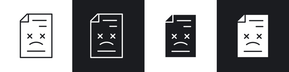 Corrupted file icon in filled and stroke