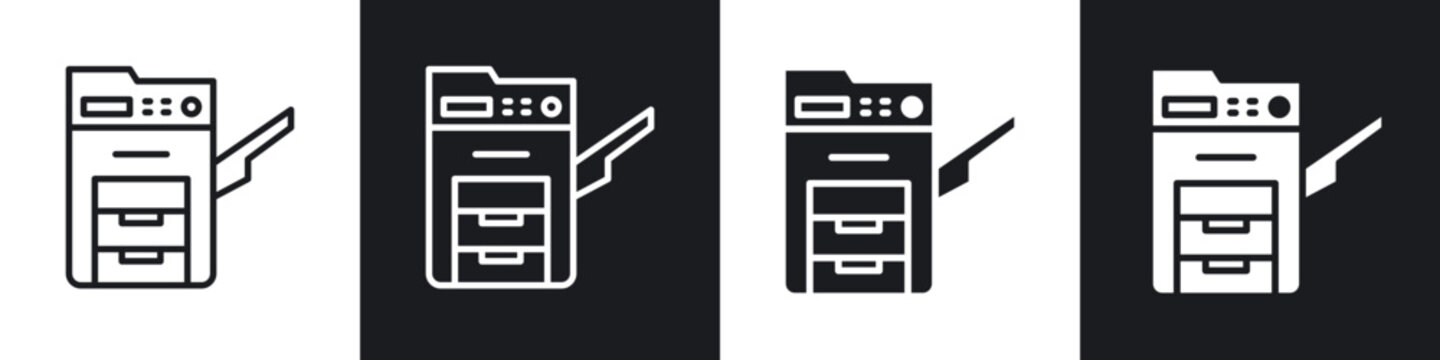 Copy machine icon in filled and stroke