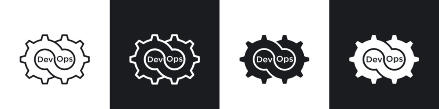 Dev Ops icon in filled and stroke