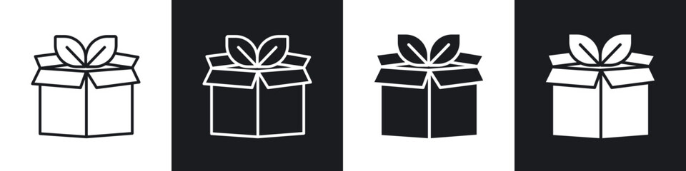 ECO packaging icon in filled and stroke