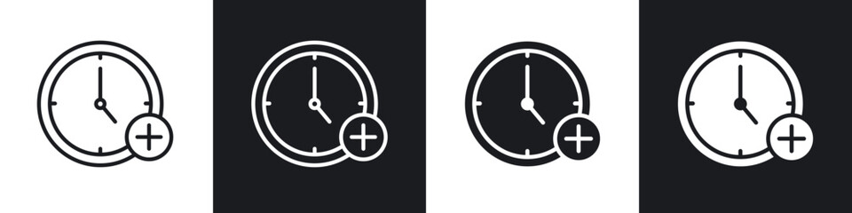 Extra hours icon in filled and stroke