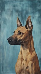 Obraz premium A Close-Up Portrait of a Brown Dog with Ears Perked Up