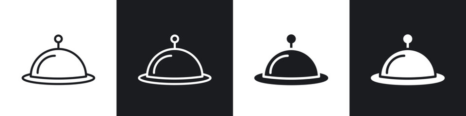 Food tray icon in filled and stroke