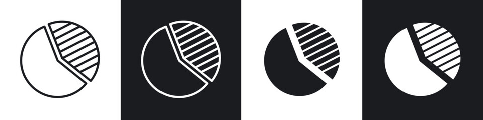 Market share icon in filled and stroke