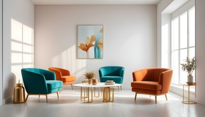 Photo interior modern design room 3d illustration