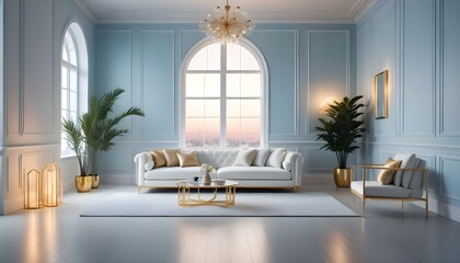 Photo interior modern design room 3d illustration