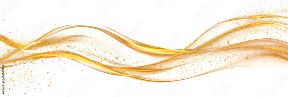 Wall mural luxury abstract shiny golden wave on transparent background. design element. elegant gradient gold c