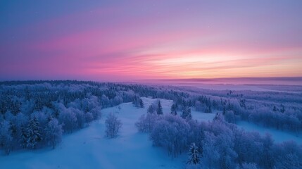 Obraz premium Before dawn, serenity. landscape Photon image with Northern Lights,landscape style, and a Drone view