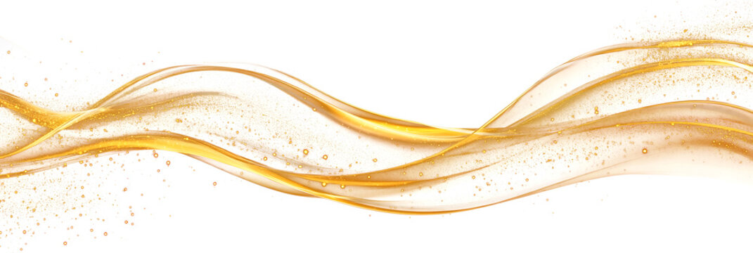 luxury abstract shiny golden wave on transparent background. design element. elegant gradient gold color