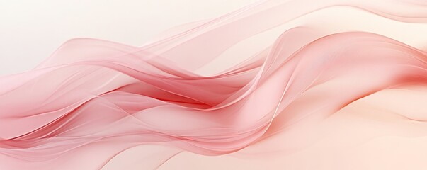 Fototapeta premium Abstract pink and white flowing waves, soft