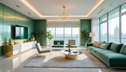 Fototapeta premium Photo interior modern design room 3d illustration