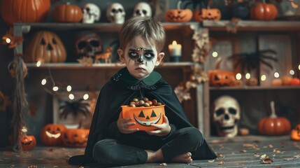 The Halloween Child with Treats