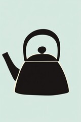 Minimalist Black Kettle on Soft Background