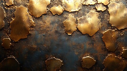 Fototapeta premium Abstract background of gold and brown metallic texture with irregular shapes.