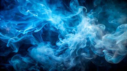 Blue smoke on dark background