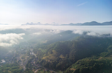 Aerial view of Apuseni Mountains in Romania