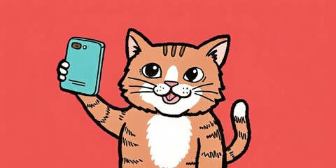 Cute cat is taking a selfie