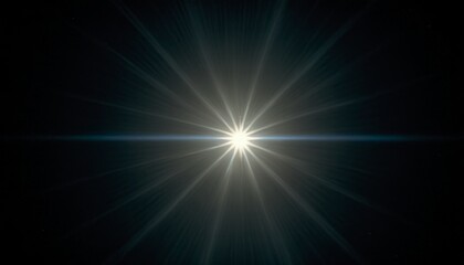 Obraz premium A vivid starburst effect with sharp light rays extending outward from a bright central point. The image conveys a sense of energy and focus, making it ideal for abstract or conceptual themes.. AI