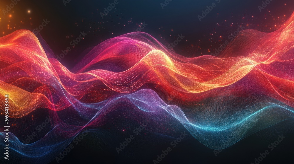 Poster fluid network: abstract background representing data flow and internet speed